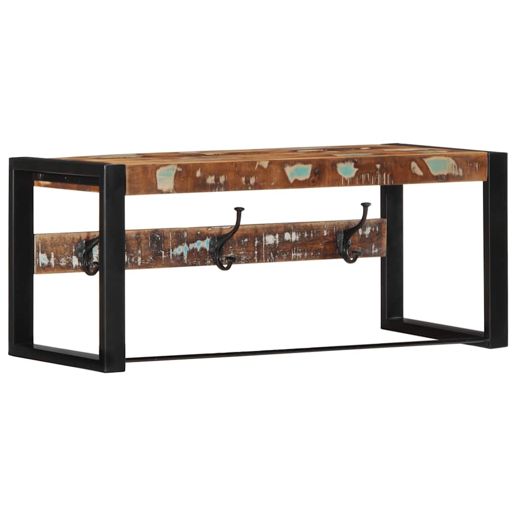 Coat Rack Multicolour 80x35x35 cm Solid Wood Reclaimed